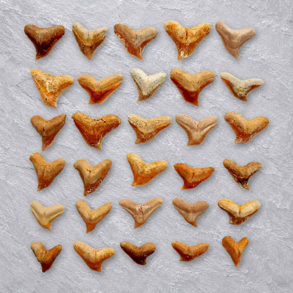 Odontaspis & Galeocerdo Shark Teeth – real wholesale lot photographed by the supplier